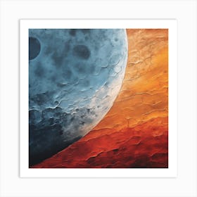 Earth And Moon Art Print