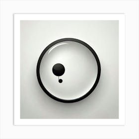 Eclipsed Echo: Black And White Circle And Dots Art Print