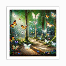 Butterflies In A Forest Art Print