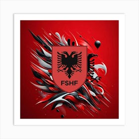 Albania National Football Team Logo Wall Art 17 Art Print