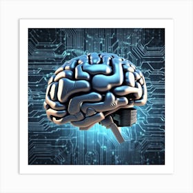 Brain On A Circuit Board 35 Art Print