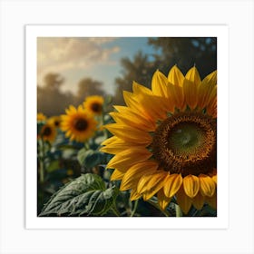 Sunflowers In The Field Art Print