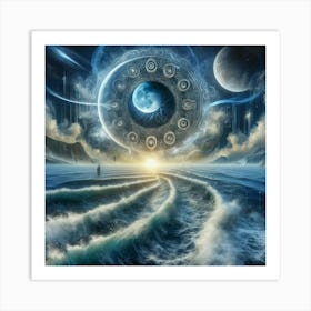 Ocean And The Moon Art Print