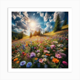 Wildflowers In The Mountains 8 Art Print