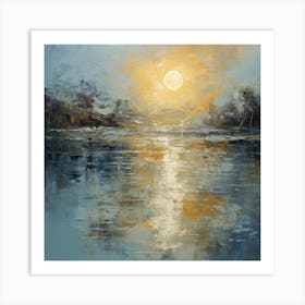 Moonlight Over The Water Art Print