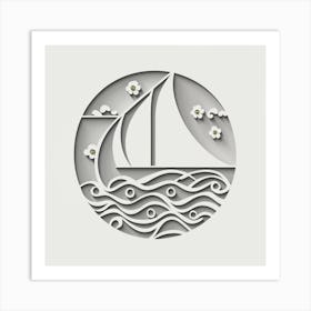 Sailboat In The Sea 1 Art Print