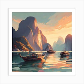 Boats In The Water Art Print