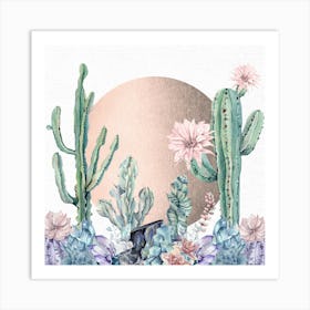 Desert Days - Watercolor Cactus And Succulents Art Print