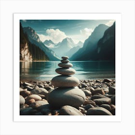 Zen Meditation Balancing Stone 2 Art Print