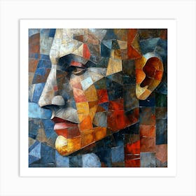 Face Of A Man - Cubism 1 Art Print