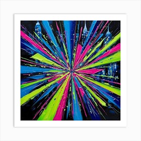 Neon Explosion Art Print