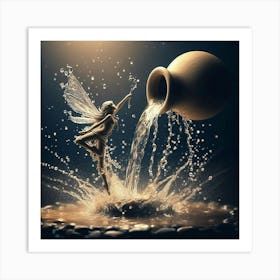 Fairy Water Splashing Art Print