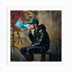 Man Smoking A Cigarette 1 Art Print