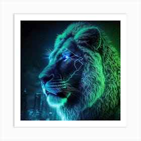 Lightning Lion Art Print