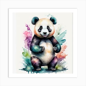 Panda cute watercolor print Art Print