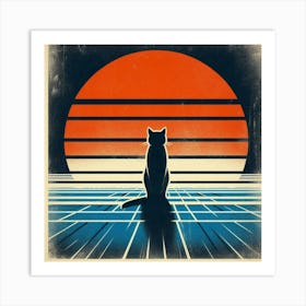 Cat silhouette 5 Art Print