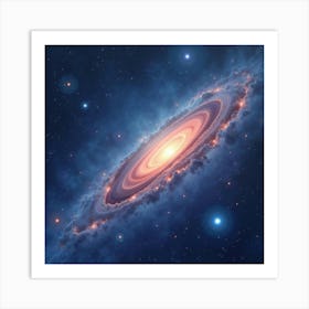 A Watercolor Cosmic Void Stretching Endlessly With Distant Galaxies Visible 1 Art Print