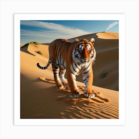 Tiger In The Desert Art Print