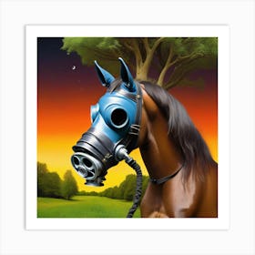 Gas Mask Horse 2 Art Print