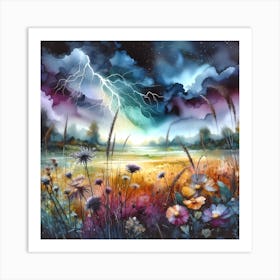 Lightning In The Sky Art Print