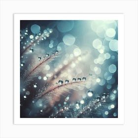 Water Droplets On Feathers Art Print