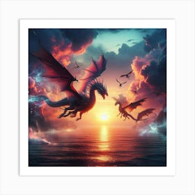 Dragons In The Sky 8 Art Print