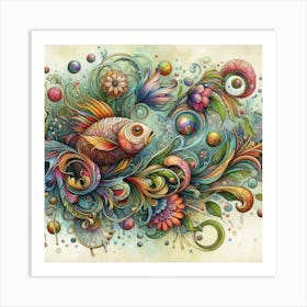 Colorful fish Art Print