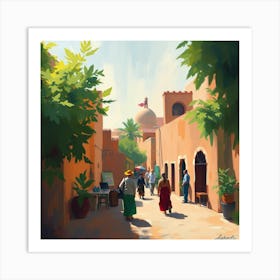 Street Scene In Morocco Art Print