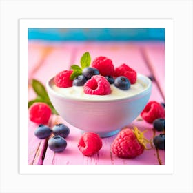 Yogurt With Berries And Mint Art Print