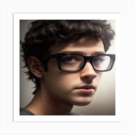 Young Man With Glasses Art Print