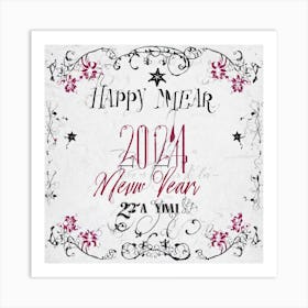 Happy New Year 2024 Art Print