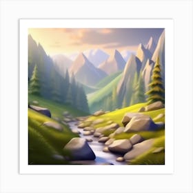 Landscape Painting 110 Art Print