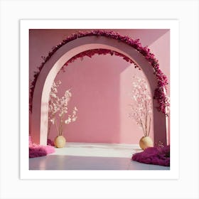 Pink Wedding Arch Art Print