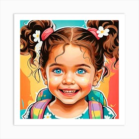 Portrait Of A Little Girl Art Print