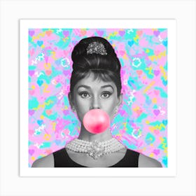 Bubble Gum Audrey Art Print