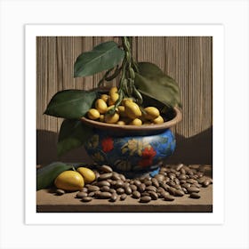 Lemons In A Bowl Art Print