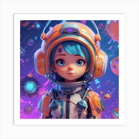 Girl In Space 3 Art Print