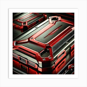 A Futuristic Red Alloy Protective Case For The Ares X1 Art Print