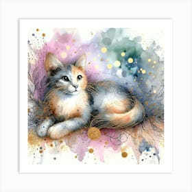 Feline Cat Creative Artwork Illustration 173 Art Print