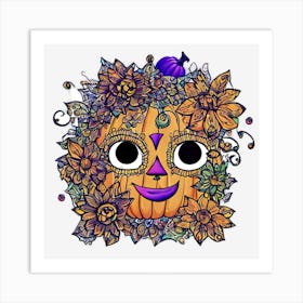 Day Of The Dead Pumpkin Art Print