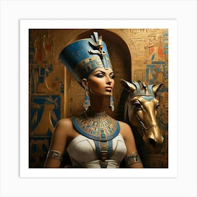 Default The Artistic Image Contains Queen Nefertiti Sitting On 1 1 Art Print