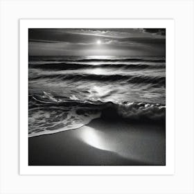 Black And White Seascape 9 Art Print