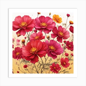 Cosmos Flower Art Print