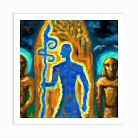 An Impressionist Oil Annunaki Art Print