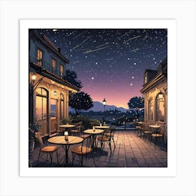 Cafe Terrace At Night (14) Art Print