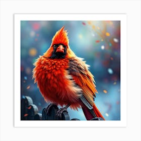 Cardinal Bird Ai Art Print