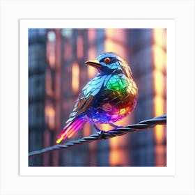 646489 A Colorful Bird Made Of Translucent Crystal Perche Xl 1024 V1 0 1 Art Print