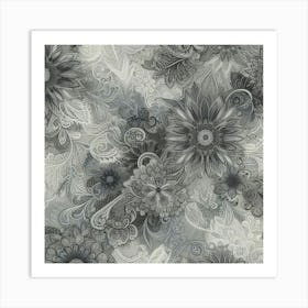 Black And White Paisley 1 Art Print