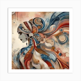 Psychedelic Woman Art Print