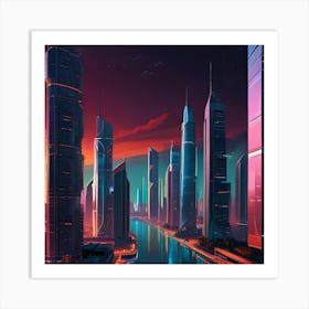 Futuristic Cityscape Art Print